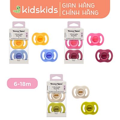 Ty Ngậm Silicon Siêu Nhẹ Cho Bé Tommee Tippee Ultra Light 6-18 Tháng (Vỉ Đôi)