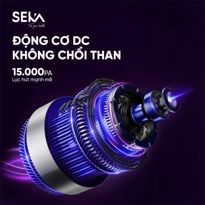 Máy Hút Bụi Cầm Tay SEKA SK-09MAX PLUS Nâng Cấp Toàn Diện, Hút Bụi Lau Sàn, Tự Động Làm Sạch Con Lăn hàng chính hãng