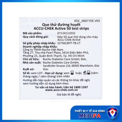 Que Thử Đường Huyết Accu-chek Active 50