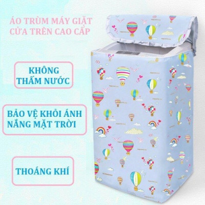 Áo Trùm Máy Giặt Cửa Trên, Cửa Ngang Vải Dù Siêu Dày, Chống Thấm Nước, Không Phai Màu, Size Từ 7kg-15kg