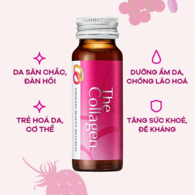 The Collagen Shiseido Dạng Nước Dễ Hấp Thụ (Hộp 10 Chai) - Hỗ Trợ Đẹp Da - Nhập Khẩu Chính Ngạch Có Tem Phụ Tiếng Việt
