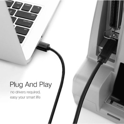 Ugreen UG20846US135TK 1M màu Đen Cáp USB 2.0 sang USB B máy in đầu mạ vàng - HÀNG CHÍNH HÃNG