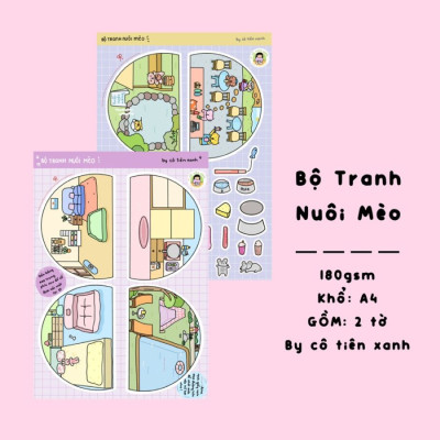 Bộ Tranh Tương Tác Cô Tiên Xanh - Nuôi Mèo