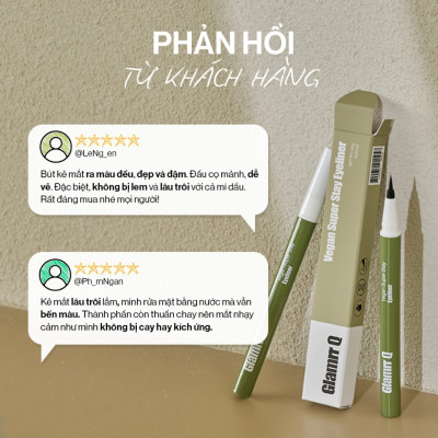 Kẻ Mắt Glamrr Q Chống Nước Thuần Chay VEGAN SUPER STAY EYELINER (0.6g)