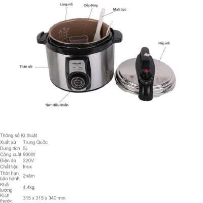 Nồi áp suất điện Philips HD2103- hàng nhập khẩu