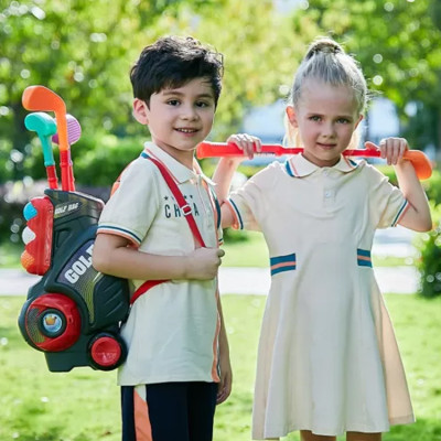 Bộ đồ chơi gậy đánh golf mini cỡ lớn cho bé vui chơi vận động kèm túi xách có bánh xe dễ di chuyển, quà tặng sinh nhật