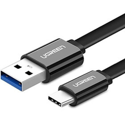 Ugreen UG10697US172TK 1M màu Đen Cáp USB TypeC sang USB 3.0 cáp dẹt - HÀNG CHÍNH HÃNG