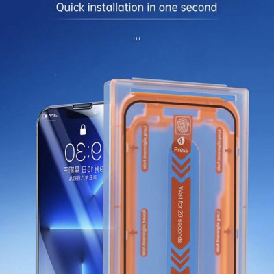 Kính cường lực Wiwu tự lấy bụi Dành Cho Iphone Có Màng Che Loa, Chống Vân Tay, Chống Dầu - Hàng Chính Hãng