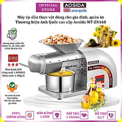 Máy ép dầu thực vật nóng và lạnh thương hiệu Anh Quốc cao cấp Aosida WF-ZN168 - Hàng Nhập Khẩu