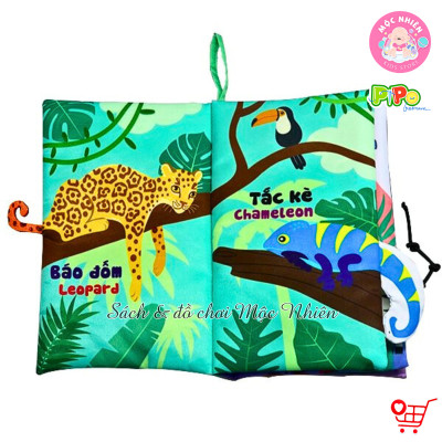 Đồ Chơi Giáo Dục Sớm Sách Vải Tương Tác Song Ngữ - Đoán Đuôi Con Vật - Pipo Vietnam