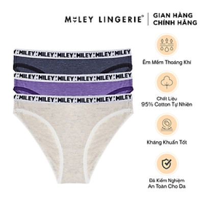 Combo 3 Quần Lót Nữ Melange Sporty Chic Miley Lingerie - Màu Xanh Đen, Trắng Kem, Tím FCB0100-0200-1000