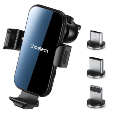 Gía đỡ điện thoại Choetech T201 tích hợp sạc không dây trên ô tô 15w - Hàng chính hãng
