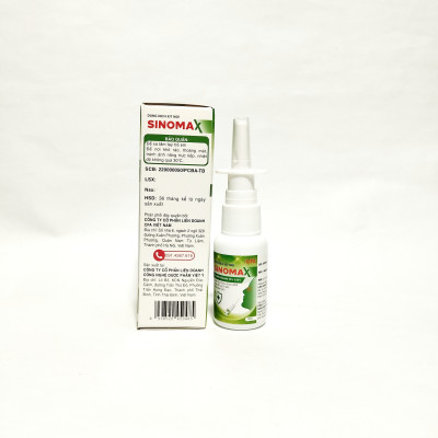 Dung Dịch Xịt Mũi Sinomax, Giúp Giảm Ngạt Mũi, Chảy Nước Mũi, Giảm Kích Ứng, Ngứa Mũi, Viêm Xoang Mũi – Lọ Xịt 15Ml
