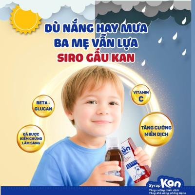 [Mua 2 Tặng 1 Kem] Siro Kan ImunoGlukan hỗ trợ miễn dịch nâng cao sức đề kháng cho bé - chai 120ml