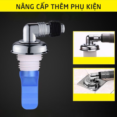 Đầu nối thoát nước máy giặt, thoát nước thải kiêm chống mùi hôi, ngăn côn trùng trào ngược lắp thoát sàn, ống PVC, bộ 2 chạc MIHOCO 3112
