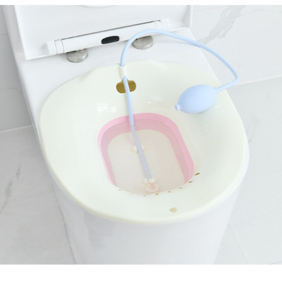 Chậu xông vùng kín sau sinh Song An Eco loại gấp gọn (chọn màu và vòi xịt)