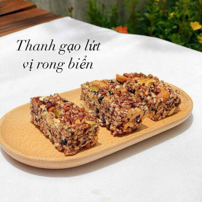 Thanh bánh gạo lứt chà bông, rong biển Fonut ( Gói 400g) - thanh bánh gạo lứt ăn kiêng,  healthy