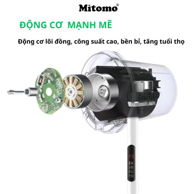 Quạt Cây Đứng Mitomo FCE-60 có điều khiển từ xa, hẹn giờ hàng chính hãng