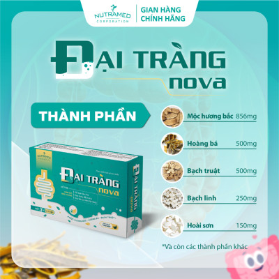 Viên uống Đại Tràng No.va hỗ trợ sức khỏe đại tràng, rối loạn tiêu hóa do viêm đại tràng (30 viên) - Nutramed