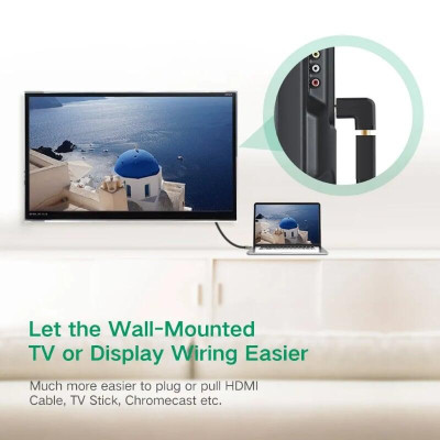 Ugreen UG20110HD112TK Màu Đen Đầu nối dài HDMI gập 90 độ - HÀNG CHÍNH HÃNG