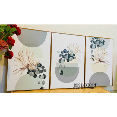 (ẢNH THẬT) Tranh treo tường lá tropical 7 trang trí decor quán nhà hàng phòng khách kèm đinh