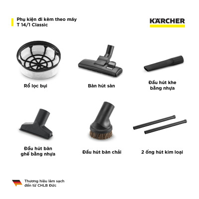 Máy hút bụi khô công nghiệp Karcher T 14/1 Classic - Hàng chính hãng