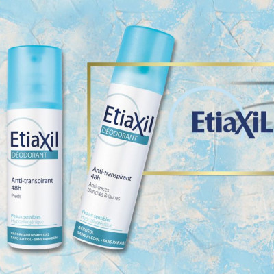 Xịt Khử Mùi Etiaxil Déodorant Anti-Transpirant 48h Anti-Traces Blanches & Jaunes 150ml- AEROSOL