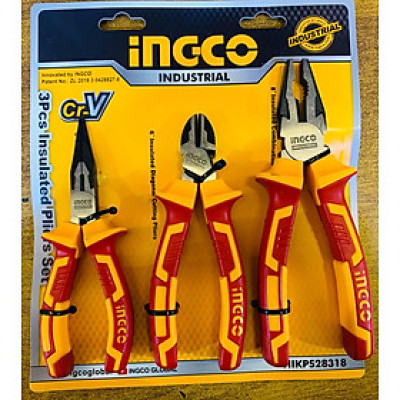 BỘ 3 KỀM RĂNG, CẮT VÀ NHỌN CÁCH ĐIỆN INGCO HIKPS28318 - HÀNG CHÍNH HÃNG