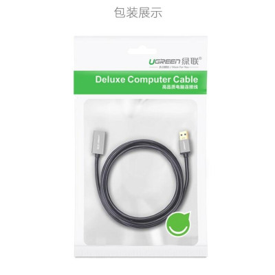 Ugreen UG10497US115TK 2M màu Đen Cáp tín hiệu nối dài USB 3.0 dáng dây nhỏ cao cấp - HÀNG CHÍNH HÃNG