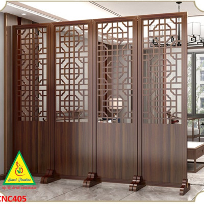 Vách ngăn phòng khách, vách ngăn tủ kệ bằng gỗm bình phong tranh VNTK405 - NỘI THẤT LẮP RÁP VIENDONGADV