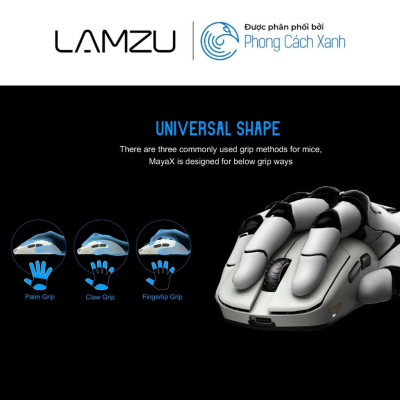 Chuột không dây siêu nhẹ Lamzu Maya X - Hỗ trợ 8KHz - Hàng Chính Hãng