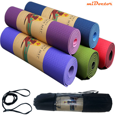 Thảm Yoga miDoctor Dày 6mm + Bao Thảm Yoga +Dây Buộc Thảm Yoga (Giao màu ngẫu nhiên)