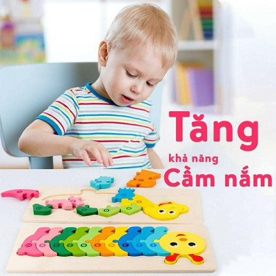 Combo 5 Tranh Ghép Gỗ 3D HT SYS Cho Bé, Tranh Nối Số Từ 1 - 10, Đa Dạng Màu Sắc Giúp Bé Phát Triển Trí Tuệ