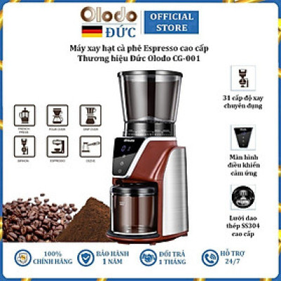 Máy xay hạt cà phê Espresso 31 chế độ Olodo cao cấp CG-001, công suất 165W - Hàng chính hãng