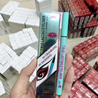 Viết lông kẻ mí Mira true lasting eyeliner Hàn Quốc 0.8 ml # màu xanh tặng kèm móc khoá