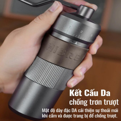 Máy xay hạt cà phê cầm tay lưỡi 6 cánh core kép, 55 cấp độ và 11 level thương hiệu HiBREW G4B - Hàng Chính Hãng