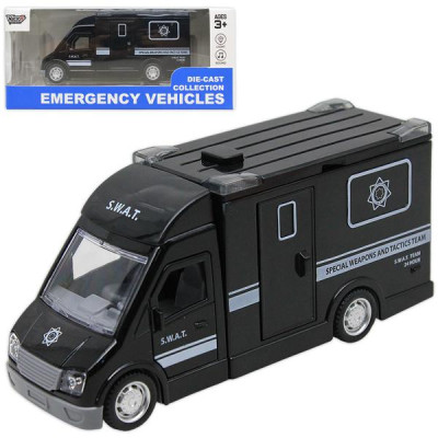 Đồ Chơi Mô Hình Xe Van Cảnh Sát Có Đèn Và Âm Thanh - Swat - Vecto VT53K - Màu Đen