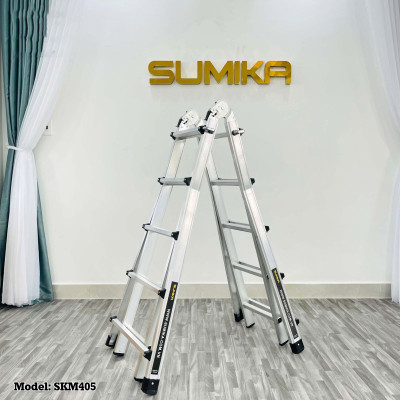 Thang nhôm rút lồng đa năng SUMIKA SKM405 - Chữ A cao nhất 2.5m, chữ I cao nhất 5.0m, tải trọng 300kg