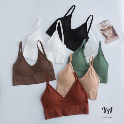 _Aó 2 dây thun gân_Áo ngực Bra 2 dây khoét lưng có đệm