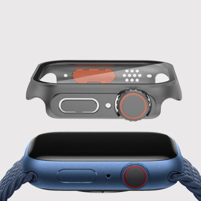 Case ốp PC Kính Cường Lực Dành Cho Apple Watch Series 4/5/6/7/8/9/SE Kai.N Ultra Curved Glass_ Hàng chính hãng