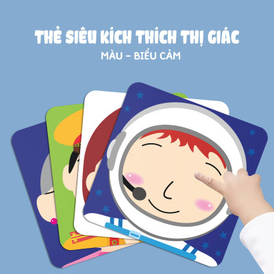 Sách - Thẻ Siêu Kích Thích Thị Giác Cho Trẻ Sơ Sinh - Bộ Thẻ Giúp Bé 0-3 Tuổi Phát Triển Toàn Diện