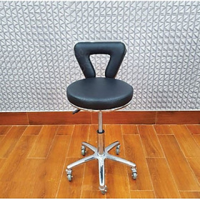 Ghế xoay phun xăm cao cấp có tựa – Màu đen