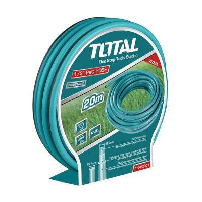 Ống nhựa PVC 3 lớp dài 20m, rộng 1/2 inch TOTAL THPH2001 - Siêu bền, chịu áp được lực nước lớn đến 300PSI - Tốc độ 247