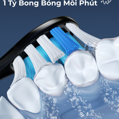 Bàn chải đánh răng điện Fairywill P11- phiên bản nâng cấp với trục truyền lực bằng thép, 8 đầu bàn chải đi kèm