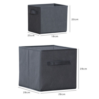 Bộ 2 Hộp Vải Đựng Đồ Đa Năng TD4 Gấp Gọn Cao Cấp, Túi Vải Thụy Điển Kích Thước 28x28x28cm Sang Trọng Không Nắp miDoctor