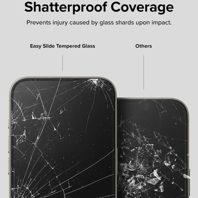 Combo 2 Miếng Dán cường lực kèm khung dán iPhone 15 Pro Max RINGKE Easy Slide Tempered Glass_ Hàng chính hãng