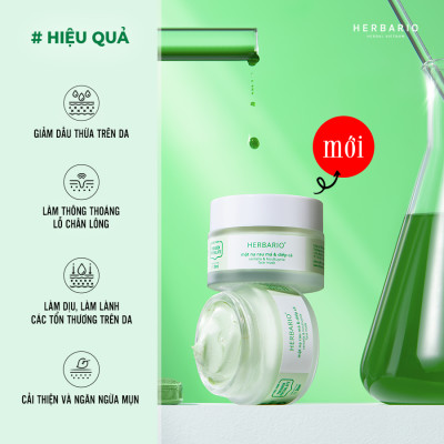 Mặt nạ rau má & diếp cá Herbario 30ml sạch mụn thuần chay