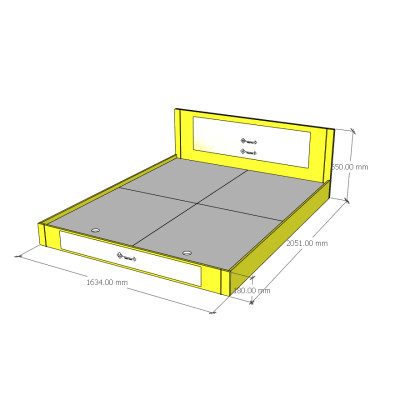 [Happy Home Furniture] TAKO , Giường ngủ bệt , 205cm x 18cm ( DxC), GNG_134, GNG_135,GNG_136,GNG_137