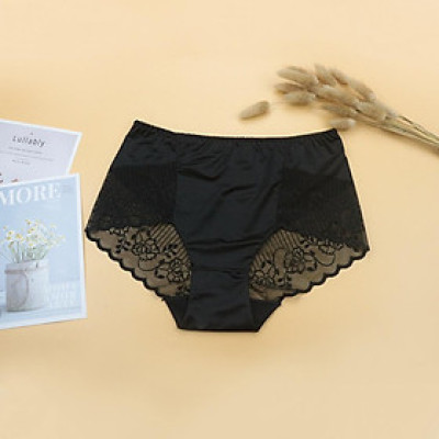 Quần lót Nữ Ren LUPERI LU3QL769 Phom To Lưng Cao Ôm Gọn Bụng Viền Mông Không Đường May Họa Tiết Hoa Xinh Xắn