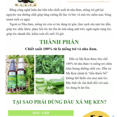 Tinh chất thảo mộc mồng tơi MẸ KEN (100ml) - dầu xả thiên nhiên, suôn mượt tóc